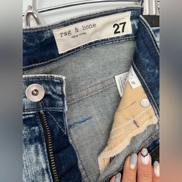 Sold☀️Rag & Bone Nina High-Rise Ankle Flare Jeans in Pearl - Picture 8 of 16